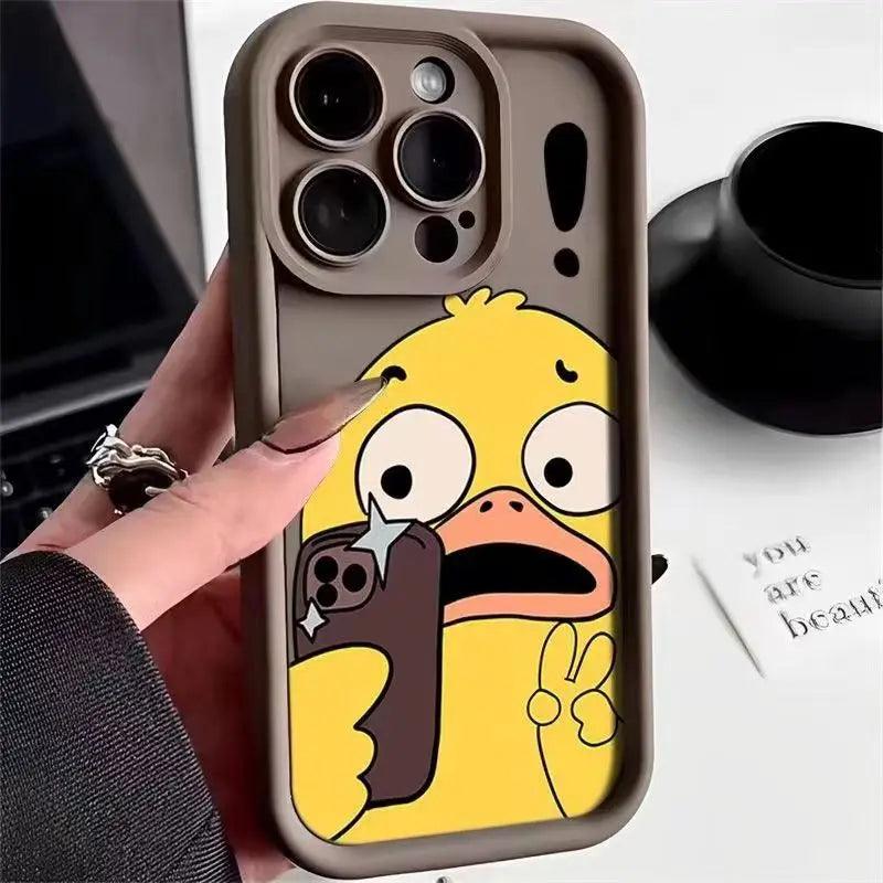 Cute Phone Cases For iPhone 15 Pro Max, 14, 13, 12, 11 Pro, XS, XR, X, 7, and 8 Plus - Cartoon Duck - Candy Cover - TSP235 - Touchy Style