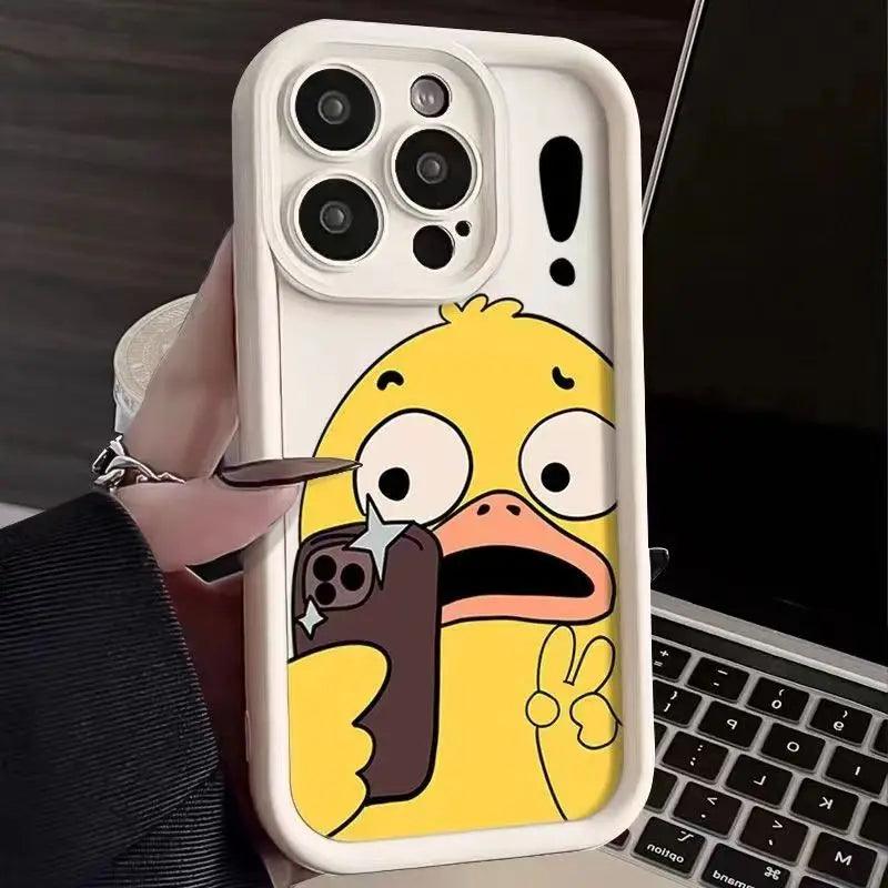 Cute Phone Cases For iPhone 15 Pro Max, 14, 13, 12, 11 Pro, XS, XR, X, 7, and 8 Plus - Cartoon Duck - Candy Cover - TSP235 - Touchy Style