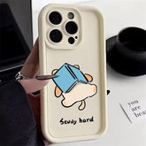 Cute Phone Cases For iPhone 15 Pro Max, 14, 13, 12, 11, XS Max, XR, X, 7, and 8 Plus - "Study Hard" Dog - TSP228 - Touchy Style