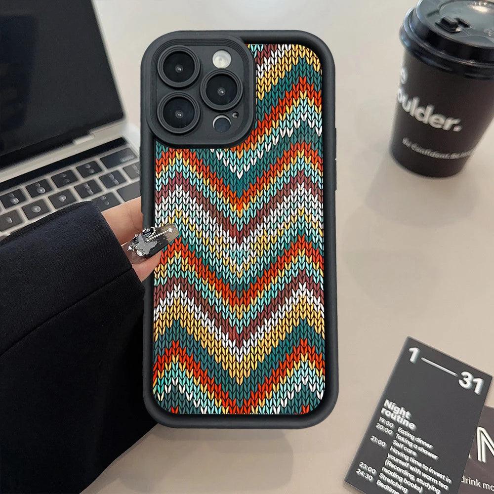 Cute Phone Cases For iPhone 15 Pro Max, 14, 13, 12, 11, XS, X, XR, 7, 8, 15 Plus, and SE 2020 - Lattice Smile Face - TSP225 - Touchy Style