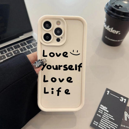 Cute Phone Cases For iPhone 15 Pro Max, 14, 13, 12, 11, XS, X, XR, 7, 8, 15 Plus, and SE 2022 - Life Slogan - Candy Cover - TSP227 - Touchy Style