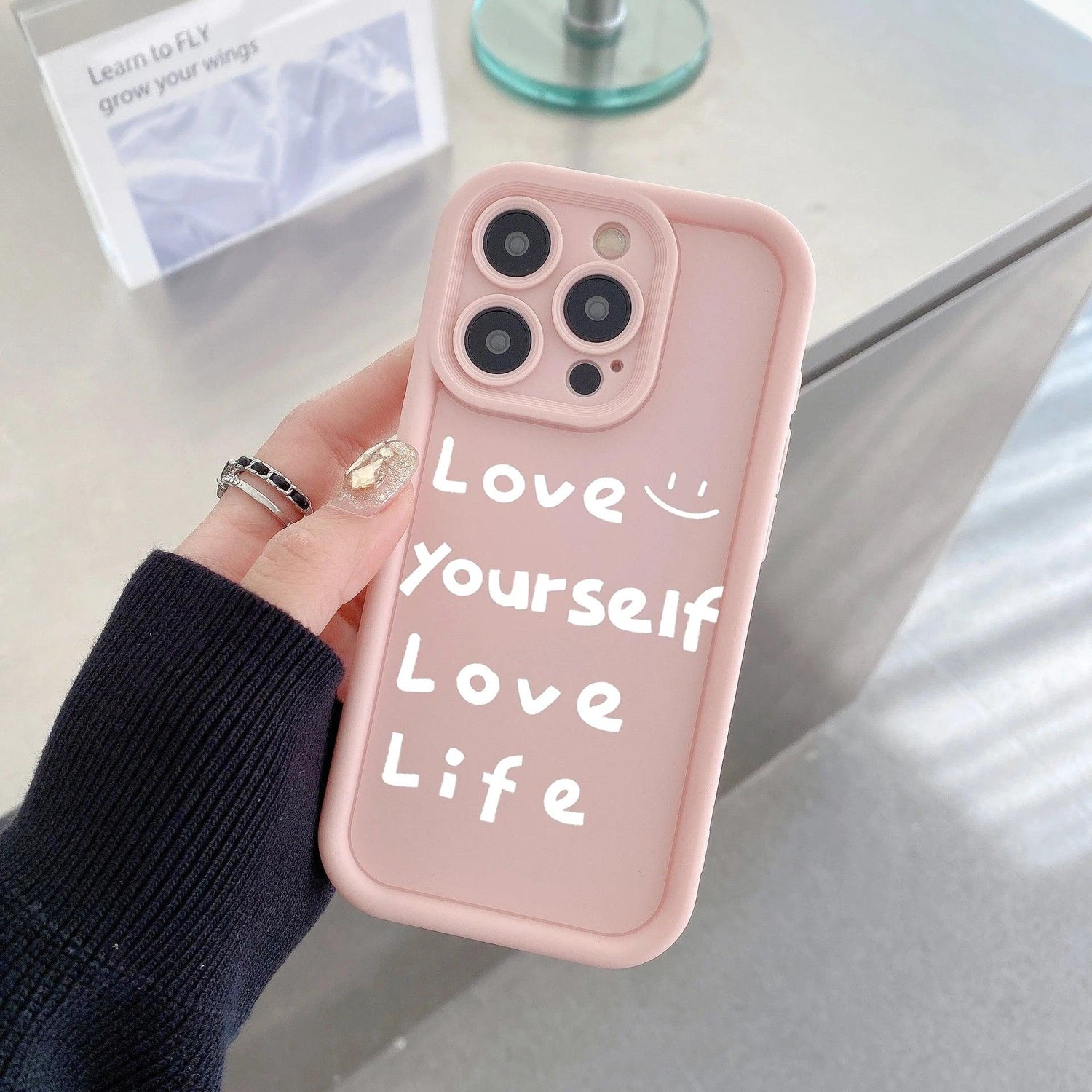 Cute Phone Cases For iPhone 15 Pro Max, 14, 13, 12, 11, XS, X, XR, 7, 8, 15 Plus, and SE 2022 - Life Slogan - Candy Cover - TSP227 - Touchy Style