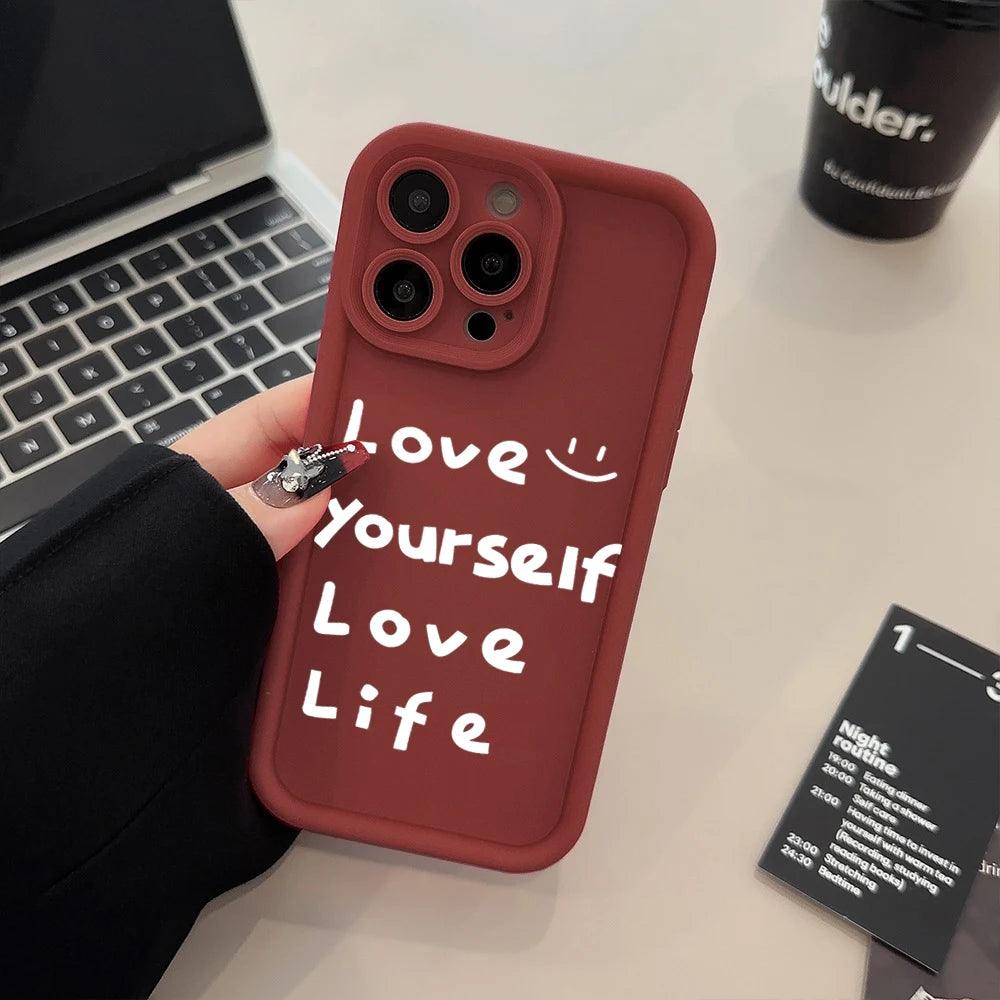 Cute Phone Cases For iPhone 15 Pro Max, 14, 13, 12, 11, XS, X, XR, 7, 8, 15 Plus, and SE 2022 - Life Slogan - Candy Cover - TSP227 - Touchy Style