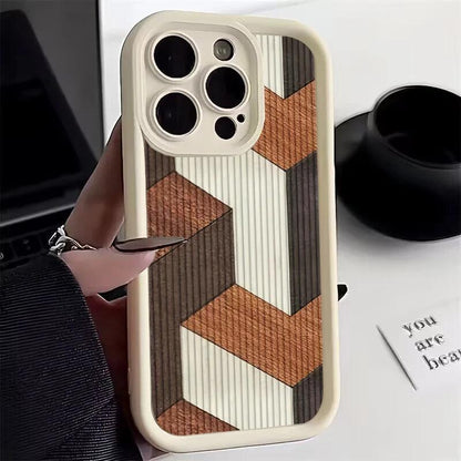 Cute Phone Cases For iPhone 15 Pro Max, 14, 13, 12, 11, XS, XR, X, 7, and 8 Plus - Wood Grain Pattern - Silicone Cover - TSP241 - Touchy Style