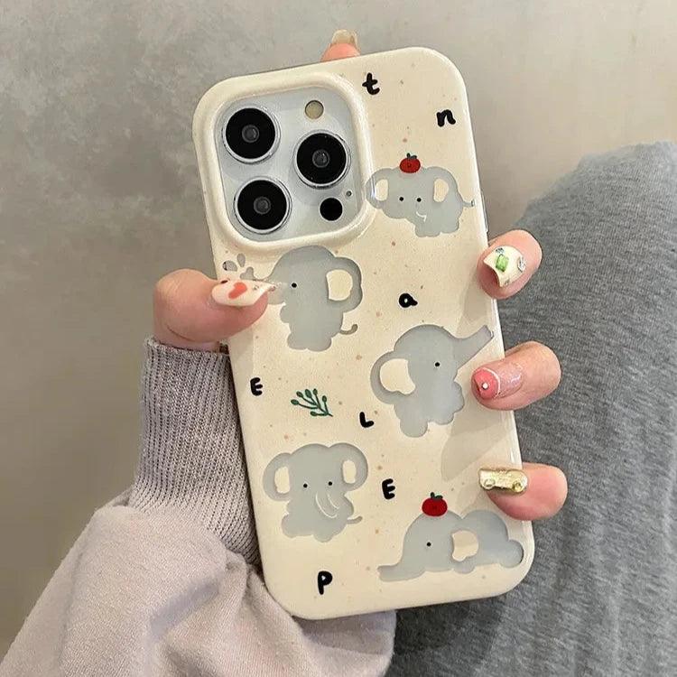 Cute Phone Cases For iPhone 15 Pro Max, 14, 13, 12, and 11 - Cartoon Hollow Out Elephant - TSP265 - Touchy Style