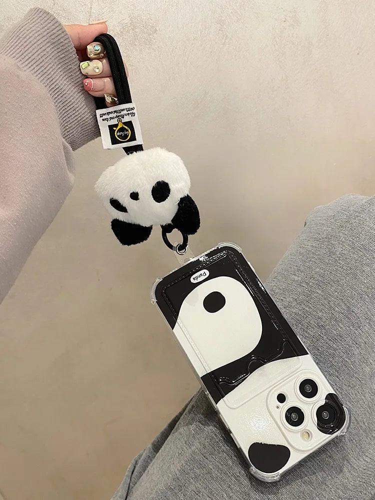 Cute Phone Cases for iPhone 15 Pro Max, 14, 13, 12, and 11 - Lovely Panda - Card Slot - TSP267 - Touchy Style