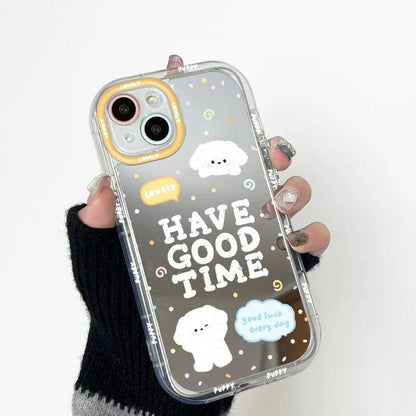 Cute Phone Cases For iPhone 15 Pro Max, 14, 13, 12, and 11 - Lovely Puppy Dog - Mirror Bumper Cover - TSP274 - Touchy Style