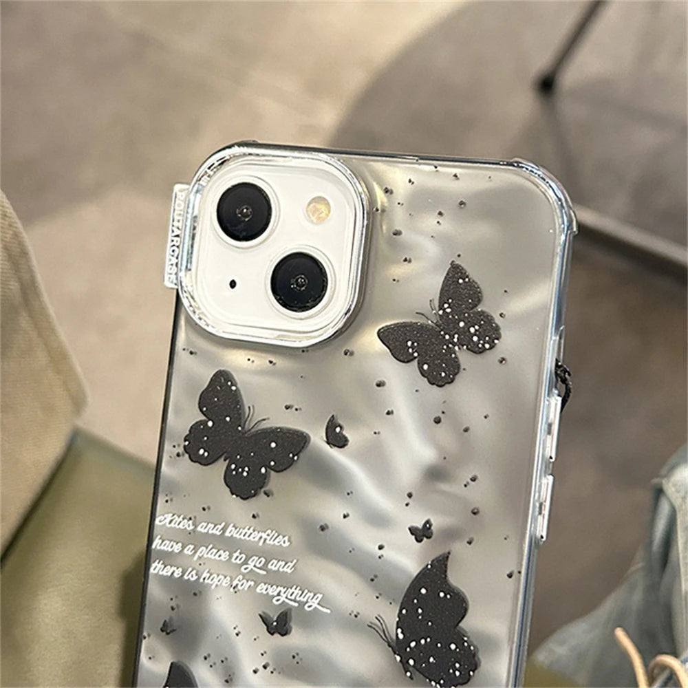 Cute Phone Cases for iPhone 15 Pro Max, 14, 13, 12 Pro, and 11 - 3D Metal Butterfly Chain - Soft Cover - TSP363 - Touchy Style