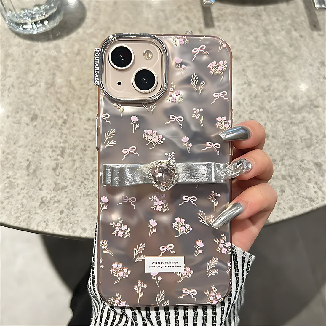 Cute Phone Cases For iPhone 15 Pro Max, 14 Pro Max, 13 Pro Max, 12, and 11 - 3D Diamond Bow, Flowers Cover - TSP371 - Touchy Style