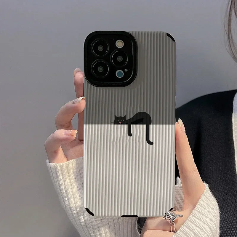 Cute Phone Cases for iPhone 16, 15, 14, 12, 11, 13 Pro, 15 Pro, 16 Pro Max, Mini, X, XS Max, XR, SE2, SE3, 7, 8 Plus - Cat Soft Cover - TSP408 - Touchy Style