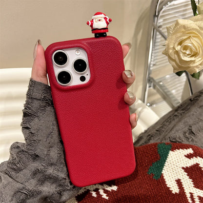 Cute Phone Cases For iPhone 16, 15, 14, 13, 12, 11, Pro, Pro Max, and Plus - 3D Snowman - Soft Cover - TSP440 - Touchy Style