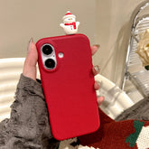 Cute Phone Cases For iPhone 16, 15, 14, 13, 12, 11, Pro, Pro Max, and Plus - 3D Snowman - Soft Cover - TSP440 - Touchy Style