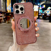 Cute Phone Cases for iPhone 16, 15, 14, 13, 12, and 11 Pro Max – Diamond Mirror Holder Stand Bracket Cover – TSP217 - Touchy Style