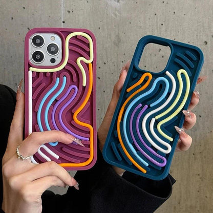 Cute Phone Cases for iPhone 16, 15, 14, 13, 12, and 11 Pro Max - Funny Sensory Activity Board Silicone Decompression Cover - TSP208 - Touchy Style