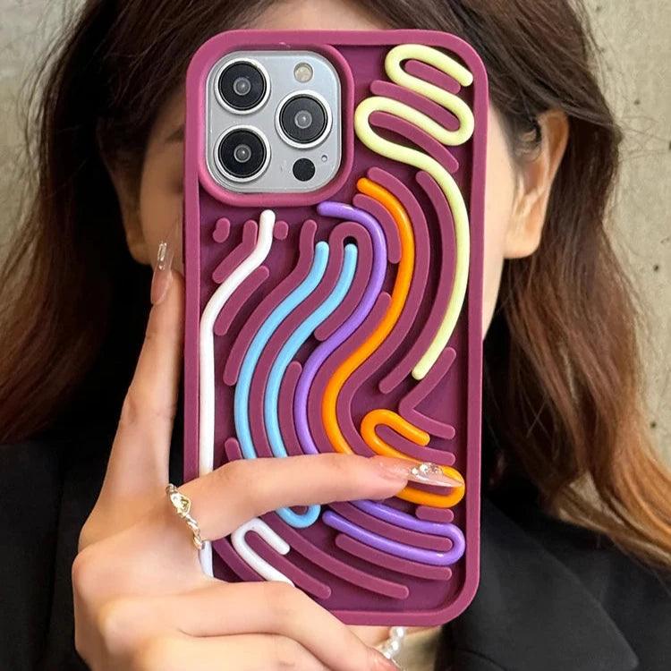 Cute Phone Cases for iPhone 16, 15, 14, 13, 12, and 11 Pro Max - Funny Sensory Activity Board Silicone Decompression Cover - TSP208 - Touchy Style