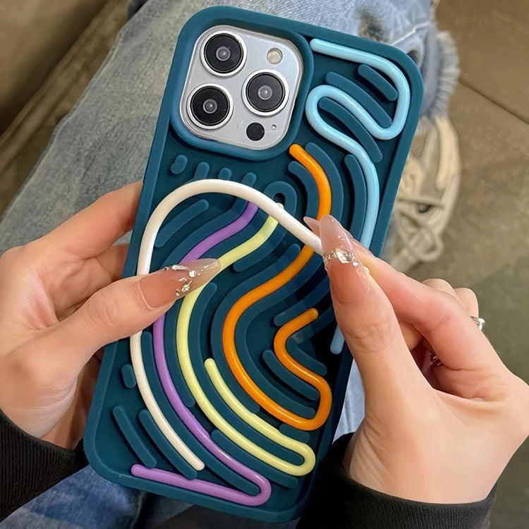 Cute Phone Cases for iPhone 16, 15, 14, 13, 12, and 11 Pro Max - Funny Sensory Activity Board Silicone Decompression Cover - TSP208 - Touchy Style