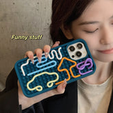 Cute Phone Cases for iPhone 16, 15, 14, 13, 12, and 11 Pro Max - Funny Sensory Activity Board Silicone Decompression Cover - TSP208 - Touchy Style