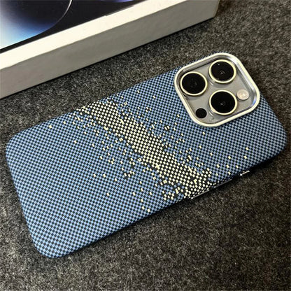 Cute Phone Cases For iPhone 16, 15, 14, 13, and 12 Pro Max models - Hit color Carbon fiber Texture - Hard PC Cover - TSP417 - Touchy Style