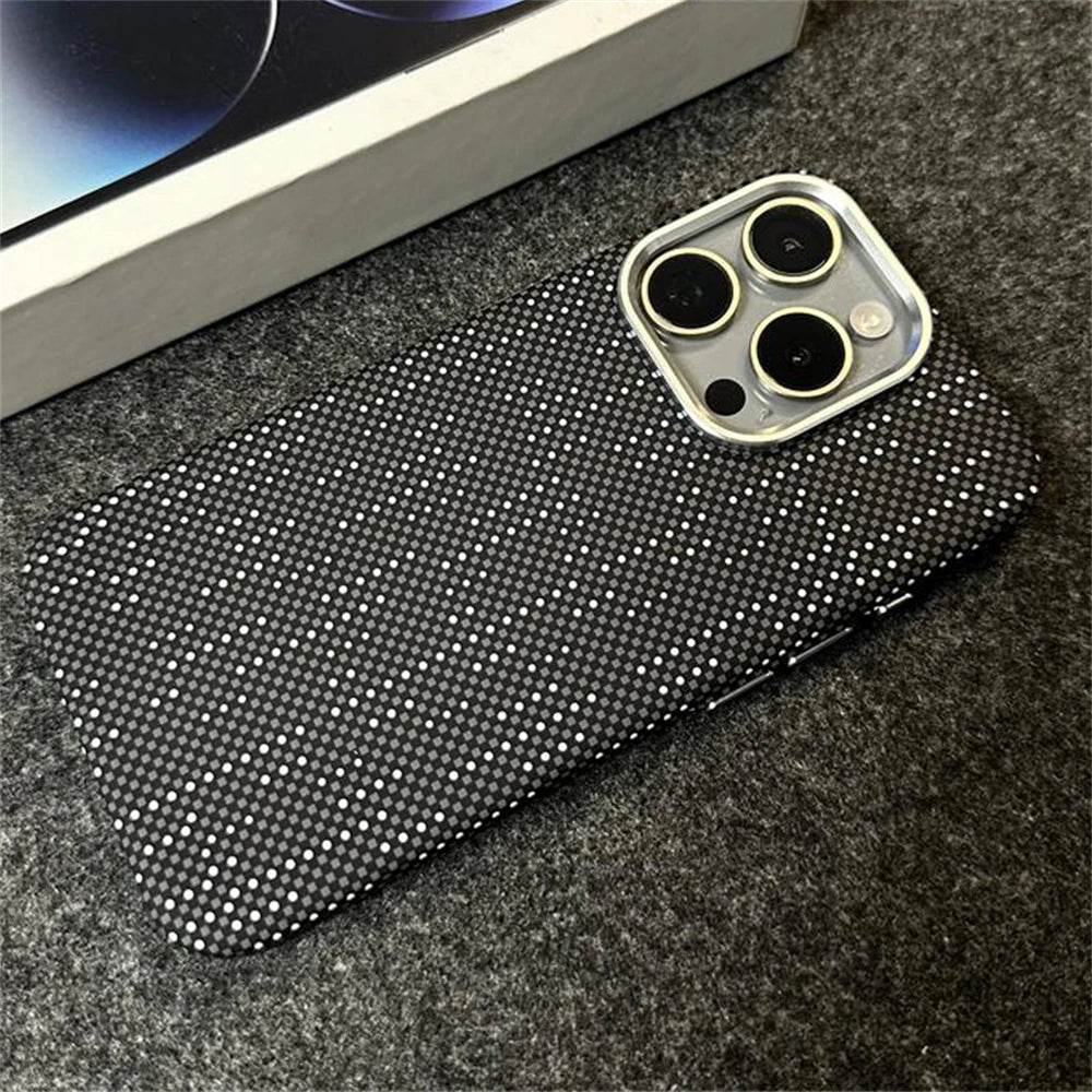 Cute Phone Cases For iPhone 16, 15, 14, 13, and 12 Pro Max models - Hit color Carbon fiber Texture - Hard PC Cover - TSP417 - Touchy Style