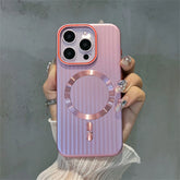 Cute Phone Cases For iPhone 16, 15, 14 Plus, 12, and 13 Pro Max - Striped Matte Magnetic Hard Cover - TSP414 - Touchy Style