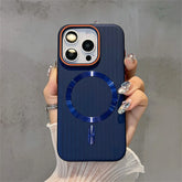 Cute Phone Cases For iPhone 16, 15, 14 Plus, 12, and 13 Pro Max - Striped Matte Magnetic Hard Cover - TSP414 - Touchy Style