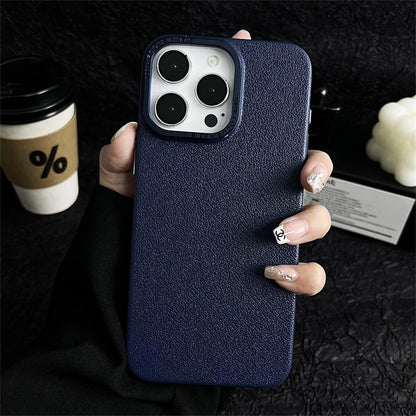 Cute Phone Cases For iPhone 16, 15, 14 Plus, 13, and 12 Pro Max - Leather Texture Hard PC Thin Cover - TSP424 - Touchy Style