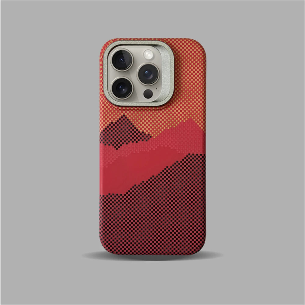 Cute Phone Cases For iPhone 16 Plus, 15, 14, and 13 Pro Max - With Metal Holder - Carbon Fiber Pattern - TSP420 - Touchy Style