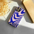 Cute Phone Cases For iPhone 16 Pro Max, 15, 14, 13, 12, and 11 Pro Plus models - Blue Powder Abstract Lines - TSP506 - Touchy Style