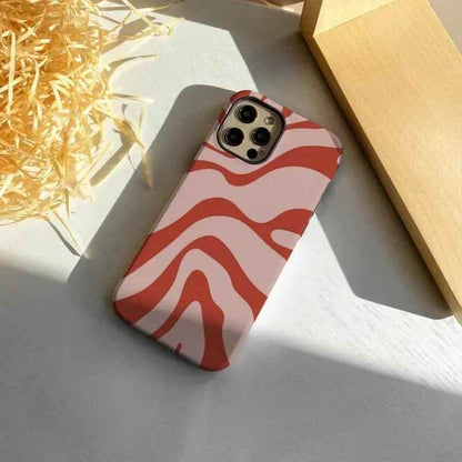 Cute Phone Cases For iPhone 16 Pro Max, 15, 14, 13, 12, and 11 Pro Plus - Red Swirl - Acrylic TPU Cover - TSP507 - Touchy Style