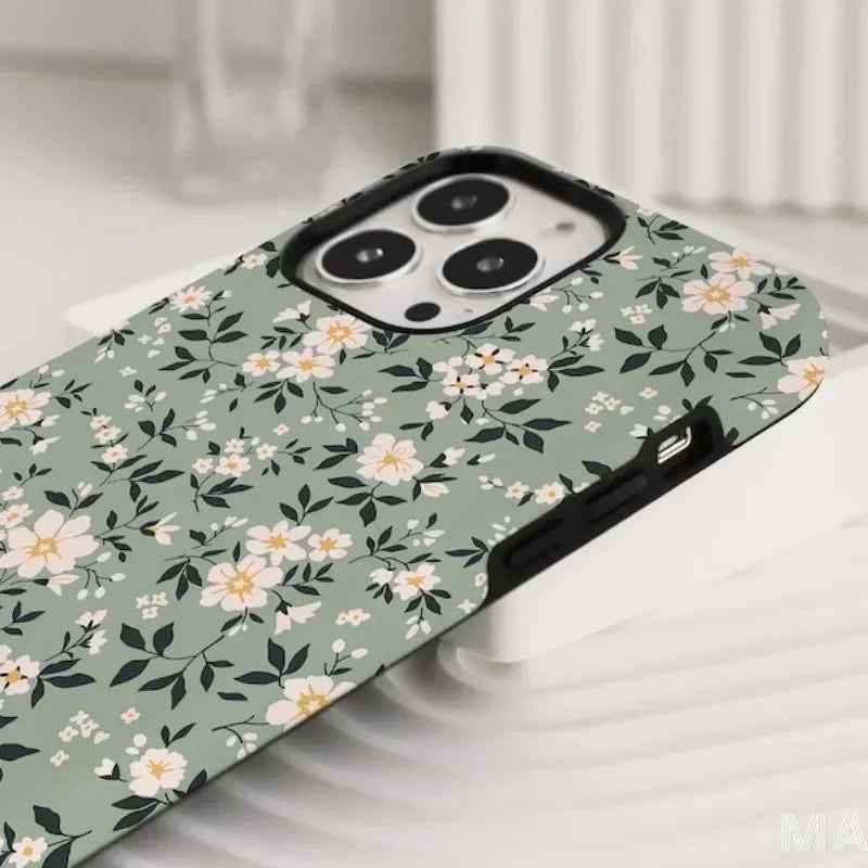 Cute Phone Cases For iPhone 16 Pro Max, 15, 14, 13, 12, or 11 Pro Plus - Elegant Wildflowers Acrylic Cover - TSP514 - Touchy Style