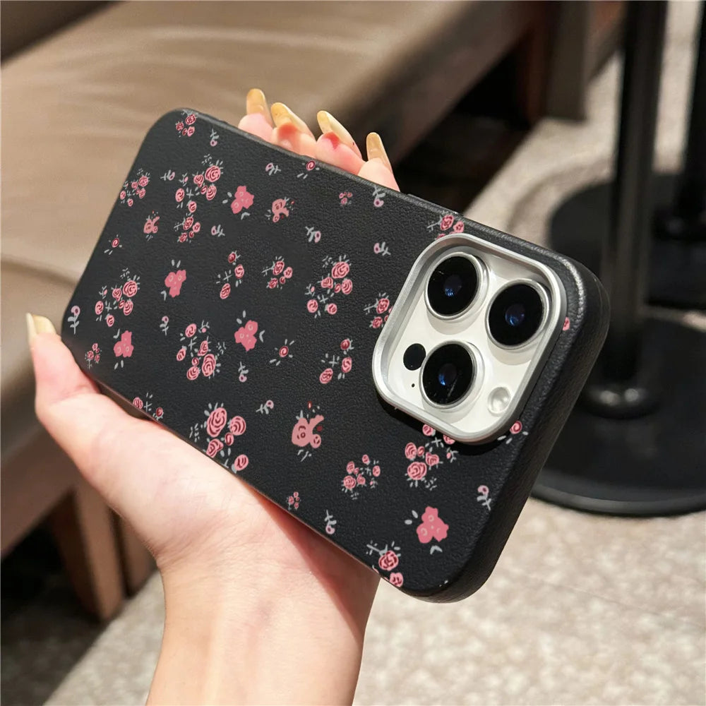 Cute Phone Cases For iPhone 16 Pro Max, 16 Plus, 15, 14, 13, 12, 11, XS, XR, X, 8, 7, or SE 2022 - Matte Litchi Leather Cover - TSP517 - Touchy Style