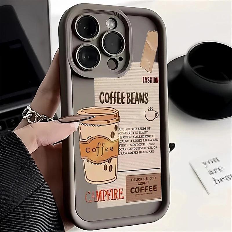 Cute Phone Cases For iPhone 7, 8, 11, 12, 13, 14, 15 Pro Max, XS, X, XR, and Plus - Coffee Beans Cover - TSP231 - Touchy Style