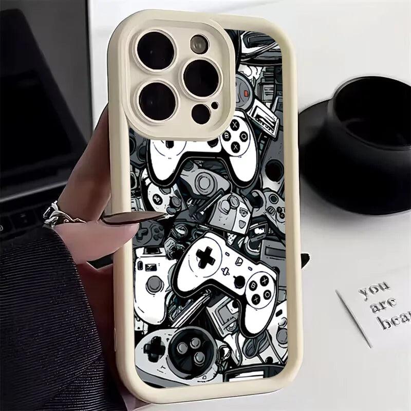 Cute Phone Cases For iPhone 7, 8, XS, X, XR, 11, 12, 13, 14, 15, Pro Max, Plus, and SE 2020 - Game Controller Graphic - TSP224 - Touchy Style