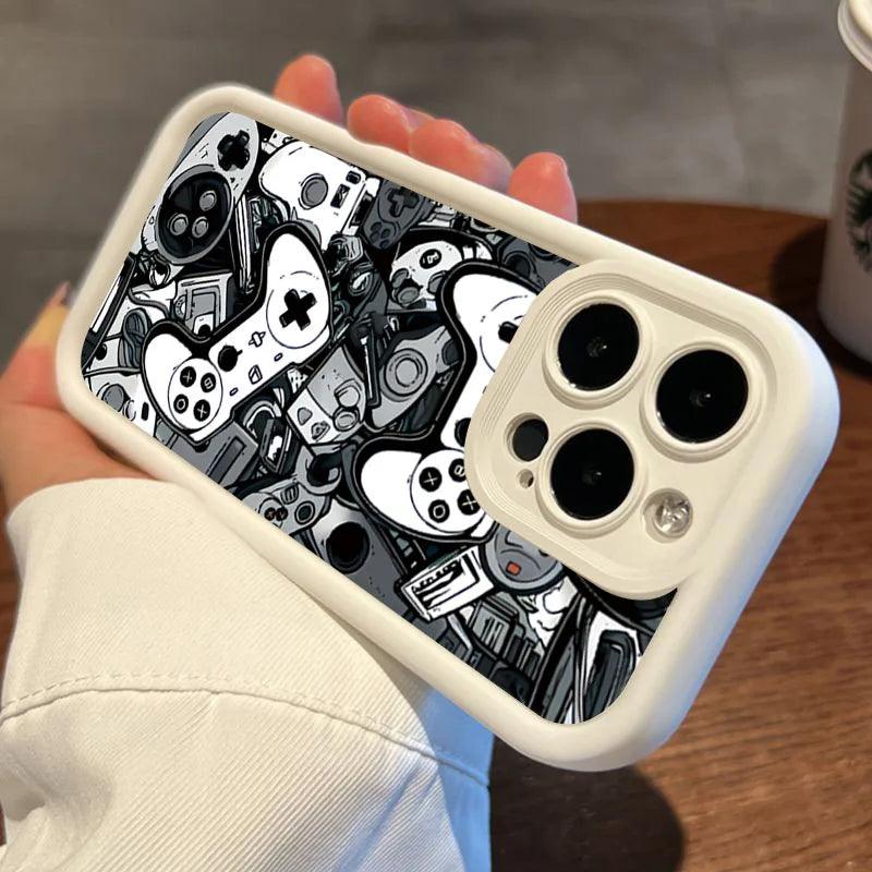 Cute Phone Cases For iPhone 7, 8, XS, X, XR, 11, 12, 13, 14, 15, Pro Max, Plus, and SE 2020 - Game Controller Graphic - TSP224 - Touchy Style