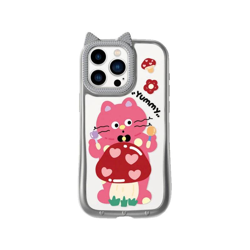 Cute Phone Cases - Funny Cat &amp; Puppy Bling Diamond Ears for iPhone 15-11 Pro Max - TSP298 - Touchy Style