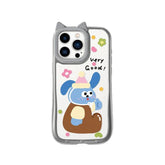 Cute Phone Cases - Funny Cat & Puppy Bling Diamond Ears for iPhone 15-11 Pro Max - TSP298 - Touchy Style