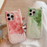 Cute Phone Cases: Gradient Pink Green Cat Ears Back Cover for iPhone 11-15 Pro Max - TSP290 - Touchy Style