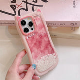 Cute Phone Cases: Gradient Pink Green Cat Ears Back Cover for iPhone 11-15 Pro Max - TSP290 - Touchy Style