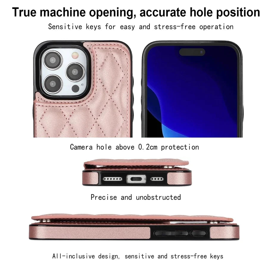 Cute Phone Cases with Card Slot Flip for iPhone 16 Pro Max, 15, 14, 13, 12, 11, SE 3, SE 2, XS, XR, 8, and 7 Plus - TSP377 - Touchy Style