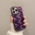 Cute Purple Weave Knit Laser-Plating Phone Cases for iPhone 11 Pro Max, 12, 13, and 14 - Touchy Style