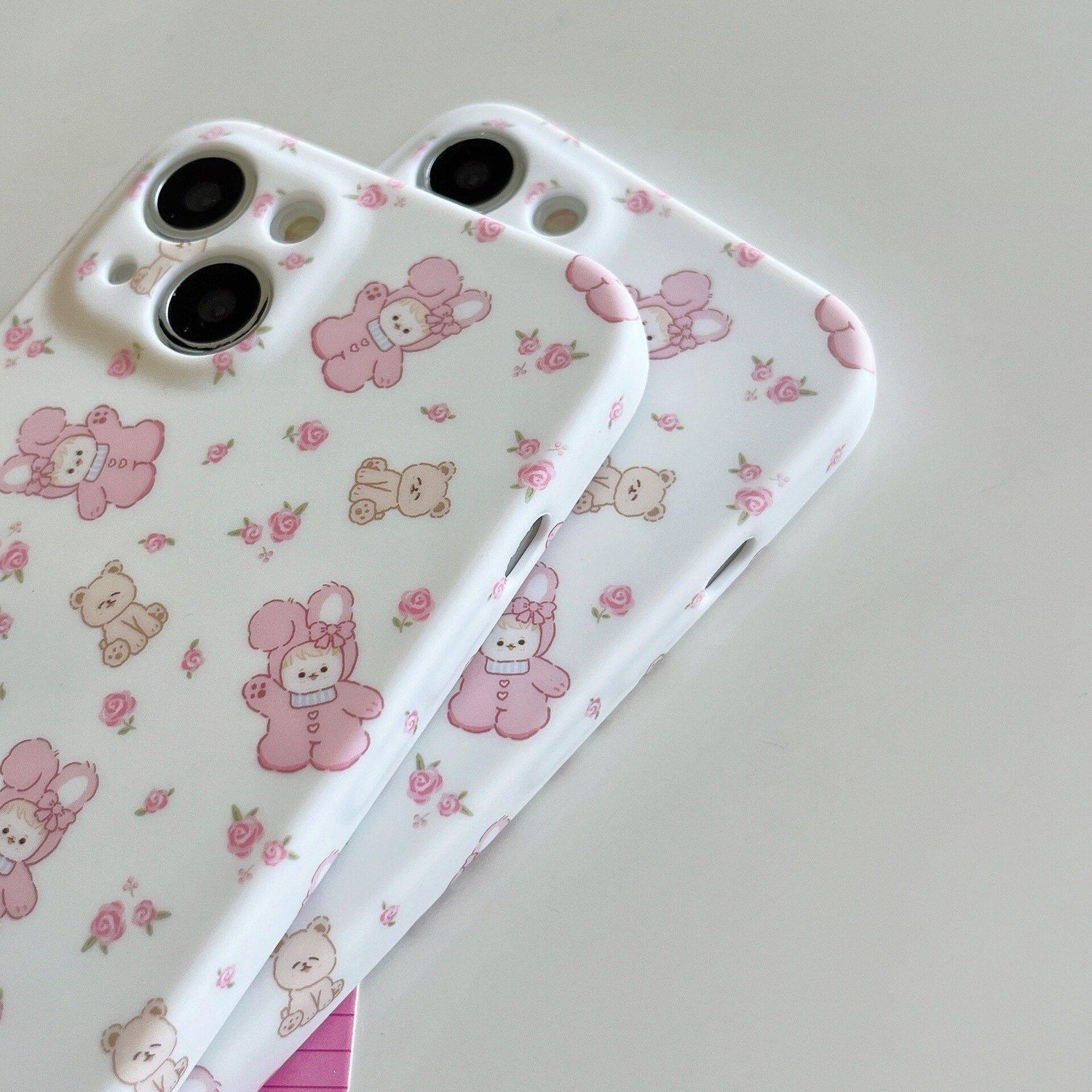 Cute Rabbit Pajamas Bear Cartoon Phone Cases for iPhone 11 Pro Max, 12, 13, 14 - Touchy Style