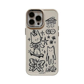 Cute Skateboard Rabbit Graffiti Plating Phone Case for iPhone 15, 14, 13, 12, 11 Pro Max, XR, X, 7, 8, 14 Plus - Touchy Style .