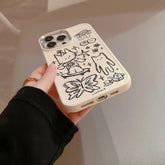 Cute Skateboard Rabbit Graffiti Plating Phone Case for iPhone 15, 14, 13, 12, 11 Pro Max, XR, X, 7, 8, 14 Plus - Touchy Style .