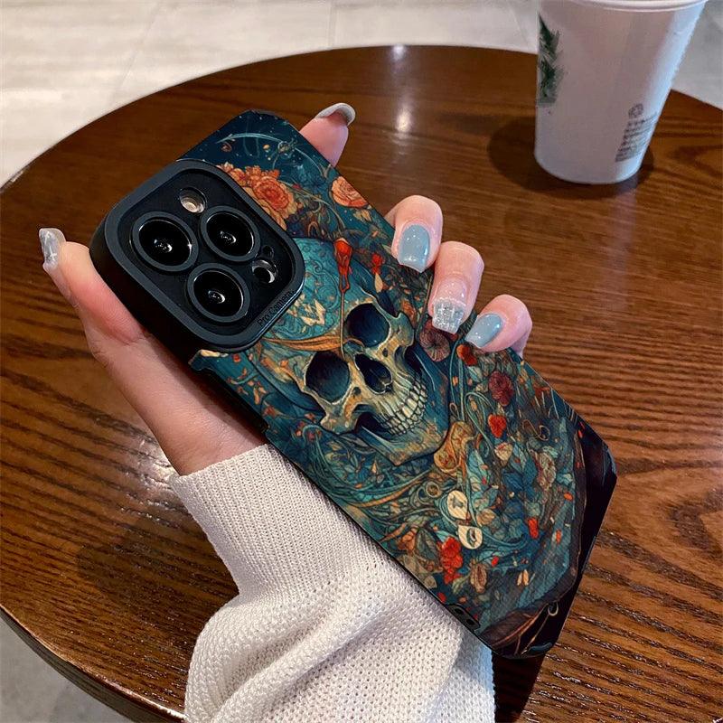 Cute Skeleton Skull Pattern Phone Case for iPhone 15, 14, 13, 12, 11 Pro Max, Mini, X, XS Max, XR, 7, 8 Plus, SE - Touchy Style