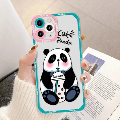 Cute Transparent Big Panda Phone Cases for iPhone 15, 14, 13, 12, 11, Pro Max, X, XS, XR, 7, 8 Plus, and SE 2020 - Touchy Style