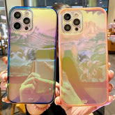 Cute Transparent Rainbow Gradient Phone Case Cover for iPhone 14, 13, 12, 11 Pro Max, X, XR, XS Max, 7, 8 Plus - Touchy Style .