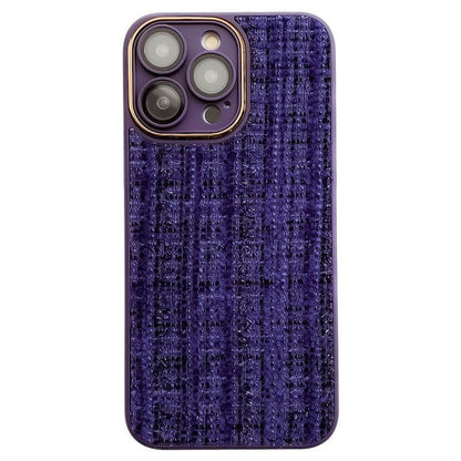 Cute Tweed Fabric Lattice Phone Case Cover For iPhone 14 13 12 And 11 Pro Max - Touchy Style