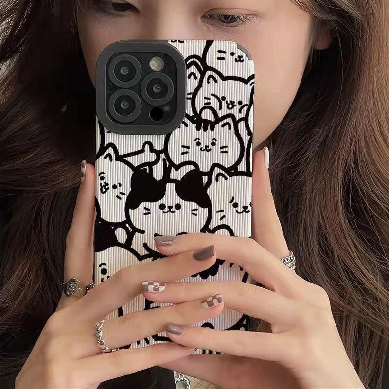 Cute White Funny Cat Phone Case Cover for iPhone 14, 13 Pro Max, 12, 11, X, XS, XR, 8 Plus, 7, 6, Mini - Touchy Style