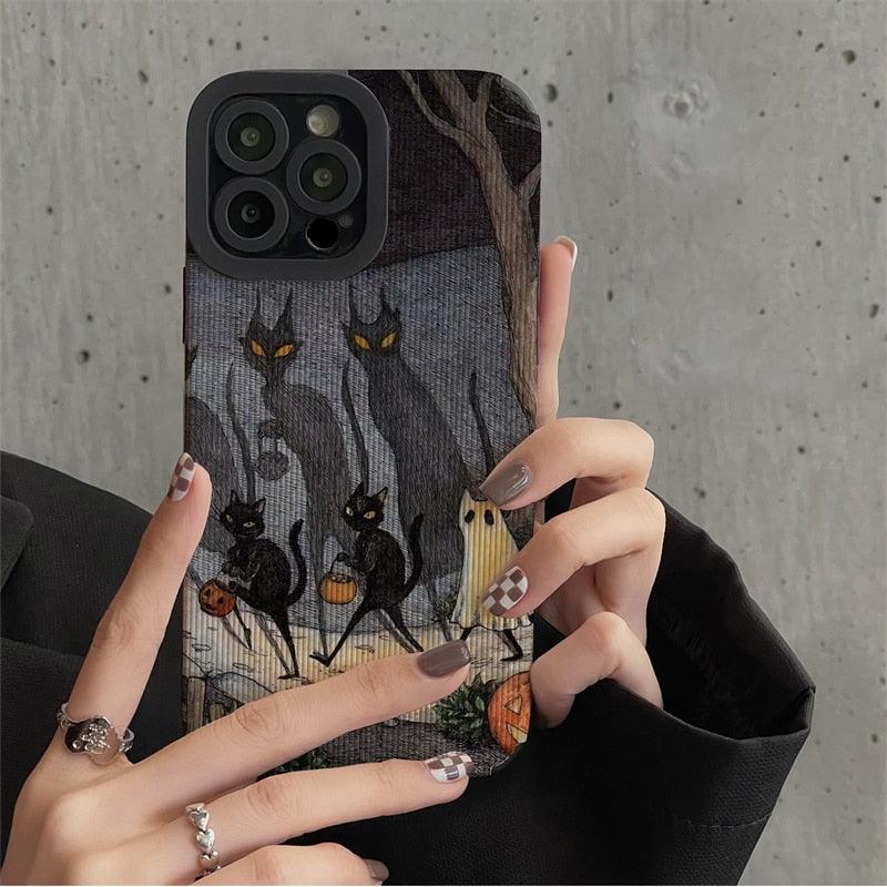 Dark Funny Monster Cat Fox Creative Phone Case For iPhone 15 14 13 11 12 Pro Max 7 8 Plus X XS Max XR Shockproof European Cover - Touchy Style