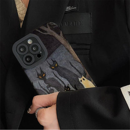 Dark Funny Monster Cat Fox Creative Phone Case For iPhone 15 14 13 11 12 Pro Max 7 8 Plus X XS Max XR Shockproof European Cover - Touchy Style